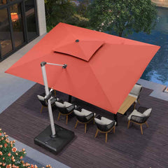 Patio Umbrella Outdoor Rectangle Umbrella Large Cantilever Umbrella Windproof Offset Umbrella Heavy Duty Sun Umbrella