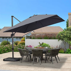 Patio Umbrella Outdoor Cantilever Square Umbrella Aluminum Offset Umbrella with 360-degree Rotation