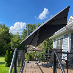 Patio Umbrella Outdoor Cantilever Square Umbrella Aluminum Offset Umbrella with 360-degree Rotation