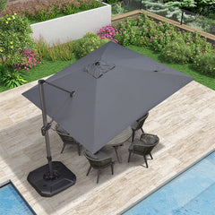 Patio Umbrella Outdoor Cantilever Square Umbrella Aluminum Offset Umbrella with 360-degree Rotation