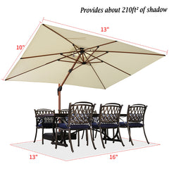 Rectangle Patio Umbrella Wood Pattern Offset Hanging Umbrella Best Sun Umbrella Outdoor Cantilever Umbrella