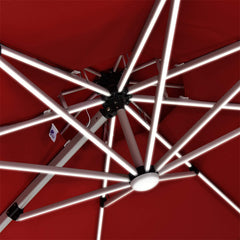 Patio Umbrella With Lights Deluxe Solar Powered LED Square Offset Hanging Umbrella Outdoor Cantilever Umbrella