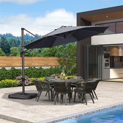 Patio Umbrella Outdoor Cantilever Round Umbrella Aluminum Offset Umbrella with 360-degree Rotation