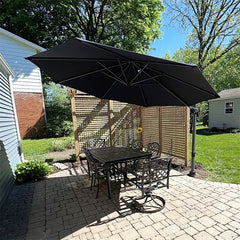 Patio Umbrella Outdoor Cantilever Round Umbrella Aluminum Offset Umbrella with 360-degree Rotation