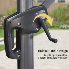 Patio Umbrella Outdoor Cantilever Round Umbrella Aluminum Offset Umbrella with 360-degree Rotation