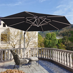 Patio Umbrella With Lights  Large Cantilever Umbrella Outdoor Shade Windproof Offset Umbrella Heavy Duty Sun Umbrella