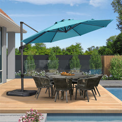 Patio Umbrella Outdoor Cantilever Round Umbrella Aluminum Offset Umbrella with 360-degree Rotation