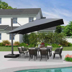 Cantilever Patio Umbrella Large Outdoor Aluminum Offset Shade Sun Umbrella Heavy Duty for Garden Deck Pool