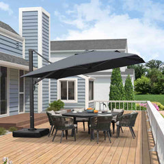 Cantilever Patio Umbrella Large Outdoor Aluminum Offset Shade Sun Umbrella Heavy Duty for Garden Deck Pool