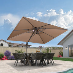 Cantilever Outdoor Umbrellas Large Patio Umbrella Hanging Double Top Offset Umbrella with 360°Rotation Tilting Umbrella Outdoor Patio