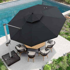 Patio Umbrella Outdoor Round Umbrella Large Cantilever Umbrella Windproof Offset Umbrella Heavy Duty Sun Umbrella