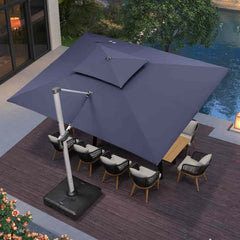 Patio Umbrella Outdoor Rectangle Umbrella Large Cantilever Umbrella Windproof Offset Umbrella Heavy Duty Sun Umbrella