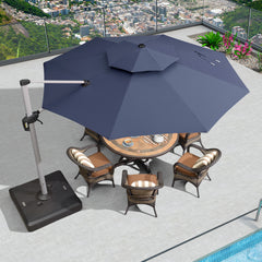 Patio Umbrella Outdoor Round Umbrella Large Cantilever Umbrella Windproof Offset Umbrella Heavy Duty Sun Umbrella