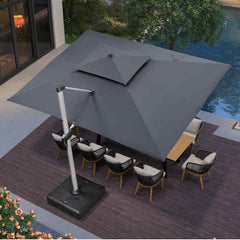 Patio Umbrella Outdoor Rectangle Umbrella Large Cantilever Umbrella Windproof Offset Umbrella Heavy Duty Sun Umbrella