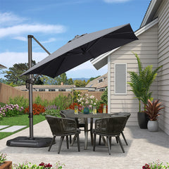 Patio Umbrella Outdoor Cantilever Square Umbrella Aluminum Offset Umbrella with 360-degree Rotation