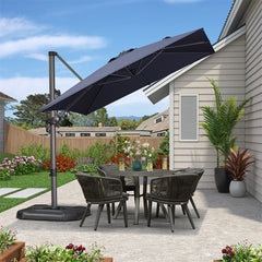 Patio Umbrella Outdoor Cantilever Square Umbrella Aluminum Offset Umbrella with 360-degree Rotation