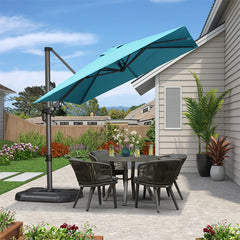 Patio Umbrella Outdoor Cantilever Square Umbrella Aluminum Offset Umbrella with 360-degree Rotation