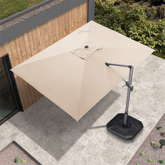 Patio Umbrella Outdoor Cantilever Square Umbrella Aluminum Offset Umbrella with 360-degree Rotation