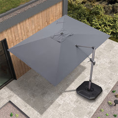 Patio Umbrella Outdoor Cantilever Square Umbrella Aluminum Offset Umbrella with 360-degree Rotation