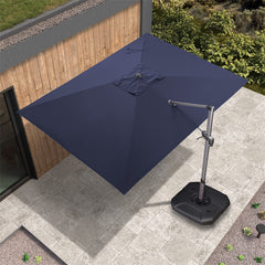 Patio Umbrella Outdoor Cantilever Square Umbrella Aluminum Offset Umbrella with 360-degree Rotation