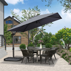 Patio Umbrella Outdoor Cantilever Square Umbrella Aluminum Offset Umbrella with 360-degree Rotation