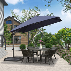 Patio Umbrella Outdoor Cantilever Square Umbrella Aluminum Offset Umbrella with 360-degree Rotation