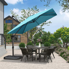 Patio Umbrella Outdoor Cantilever Square Umbrella Aluminum Offset Umbrella with 360-degree Rotation