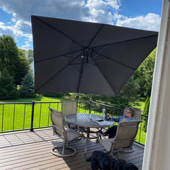 Patio Umbrella Outdoor Cantilever Square Umbrella Aluminum Offset Umbrella with 360-degree Rotation