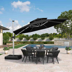 Patio Umbrella Outdoor Round Umbrella Large Cantilever Umbrella Windproof Offset Umbrella Heavy Duty Sun Umbrella