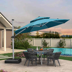 Patio Umbrella Outdoor Round Umbrella Large Cantilever Umbrella Windproof Offset Umbrella Heavy Duty Sun Umbrella