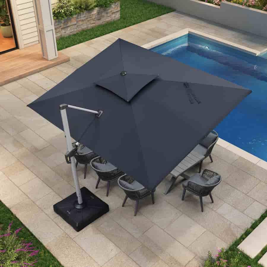 Jardín sombrillas grandes paraguas cuadrado Cantilever Parasol Parasol Sun  de Patio baratos 2,5 m. - China Patio Paraguas, sombrillas