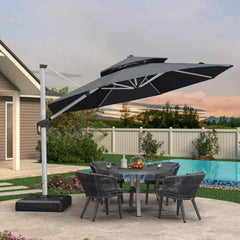 Patio Umbrella Outdoor Round Umbrella Large Cantilever Umbrella Windproof Offset Umbrella Heavy Duty Sun Umbrella