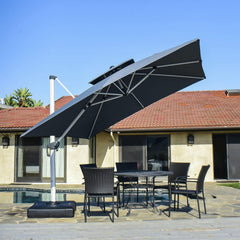 Patio Umbrella Outdoor Square Umbrella Large Cantilever Umbrella Windproof Offset Umbrella Heavy Duty Sun Umbrella