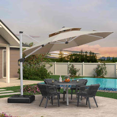 Patio Umbrella Outdoor Round Umbrella Large Cantilever Umbrella Windproof Offset Umbrella Heavy Duty Sun Umbrella