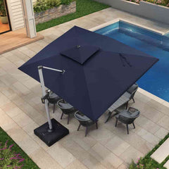 Patio Umbrella Outdoor Rectangle Umbrella Large Cantilever Umbrella Windproof Offset Umbrella Heavy Duty Sun Umbrella