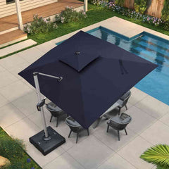 Patio Umbrella Outdoor Rectangle Umbrella Large Cantilever Umbrella Windproof Offset Umbrella Heavy Duty Sun Umbrella