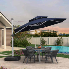 Patio Umbrella Outdoor Round Umbrella Large Cantilever Umbrella Windproof Offset Umbrella Heavy Duty Sun Umbrella