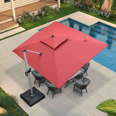 Patio Umbrella Outdoor Rectangle Umbrella Large Cantilever Umbrella Windproof Offset Umbrella Heavy Duty Sun Umbrella