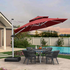 Patio Umbrella Outdoor Round Umbrella Large Cantilever Umbrella Windproof Offset Umbrella Heavy Duty Sun Umbrella