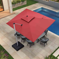 Patio Umbrella Outdoor Rectangle Umbrella Large Cantilever Umbrella Windproof Offset Umbrella Heavy Duty Sun Umbrella