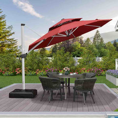 Patio Umbrella Outdoor Round Umbrella Large Cantilever Umbrella Windproof Offset Umbrella Heavy Duty Sun Umbrella