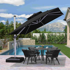 Patio Umbrella Outdoor Square Umbrella Large Cantilever Umbrella Windproof Offset Umbrella Heavy Duty Sun Umbrella