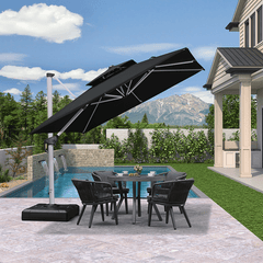 Patio Umbrella Outdoor Square Umbrella Large Cantilever Umbrella Windproof Offset Umbrella Heavy Duty Sun Umbrella