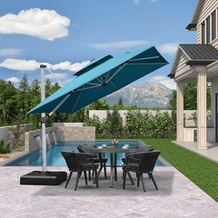 Patio Umbrella Outdoor Square Umbrella Large Cantilever Umbrella Windproof Offset Umbrella Heavy Duty Sun Umbrella