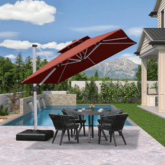 Patio Umbrella Outdoor Square Umbrella Large Cantilever Umbrella Windproof Offset Umbrella Heavy Duty Sun Umbrella