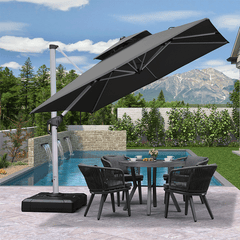 Patio Umbrella Outdoor Square Umbrella Large Cantilever Umbrella Windproof Offset Umbrella Heavy Duty Sun Umbrella