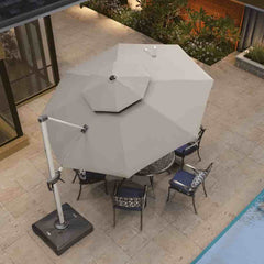 11 FT Double Top Deluxe Sunbrella Round Patio Umbrella Offset Hanging Umbrella Cantilever Umbrella