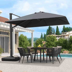 Cantilever Patio Umbrella Large Outdoor Aluminum Offset Shade Sun Umbrella Heavy Duty for Garden Deck Pool