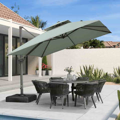 Outdoor Umbrella Olefin Fabric rated UV 50 plus Patio Square Umbrella Large Cantilever Umbrella Windproof Heavy Duty Umbrella