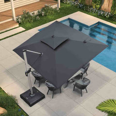 Patio Umbrella Outdoor Rectangle Umbrella Large Cantilever Umbrella Windproof Offset Umbrella Heavy Duty Sun Umbrella